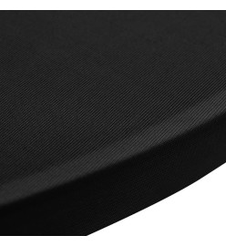 Housses élastiques de table Ø 70 cm Noir 4 pcs