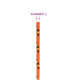 Corde de bateau Orange 6 mm 25 m Polypropylène