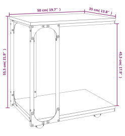 Table d'appoint à roues Sonoma gris 50x35x55,5 cm