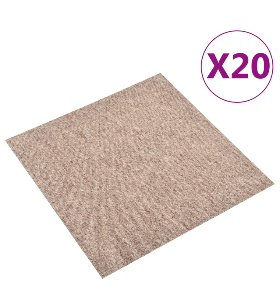 Dalles de tapis de sol 20 pcs 5 m² 50x50 cm Beige