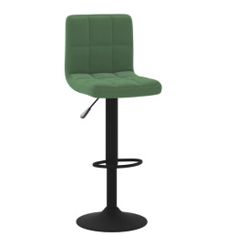 Tabourets de bar lot de 2 vert foncé velours