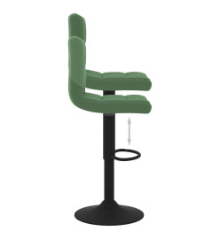 Tabourets de bar lot de 2 vert foncé velours