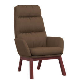 Chaise de relaxation avec tabouret Marron Tissu