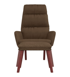 Chaise de relaxation avec tabouret Marron Tissu