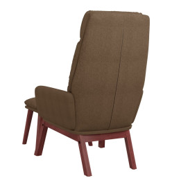 Chaise de relaxation avec tabouret Marron Tissu