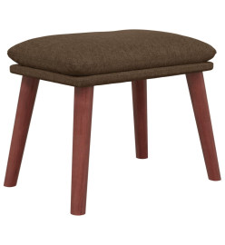 Chaise de relaxation avec tabouret Marron Tissu