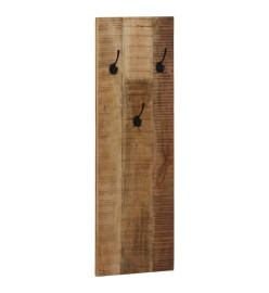 Porte-manteau mural 2 pcs Bois de manguier massif 36x110x3 cm