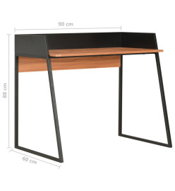 Bureau Noir et marron 90x60x88 cm