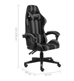 Fauteuil de jeux vidéo Noir et gris Similicuir