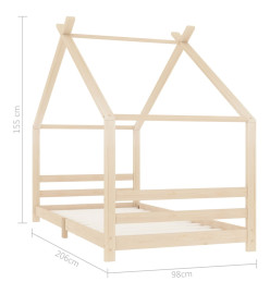 Cadre de lit d'enfant Bois de pin massif 90 x 200 cm