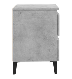 Tables de chevet 2 pcs Gris béton 40x35x50 cm Aggloméré