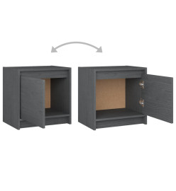 Tables de chevet 2 pcs Gris 40x30,5x40 cm Bois de pin massif