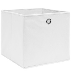 Boîtes de rangement 10 pcs Tissu intissé 28x28x28 cm Blanc