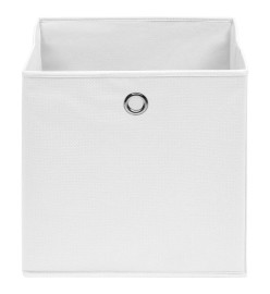 Boîtes de rangement 10 pcs Tissu intissé 28x28x28 cm Blanc