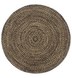 Tapis fait à la main Jute Noir et marron 210 cm