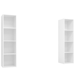 Meubles TV muraux 2 pcs Blanc Aggloméré