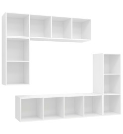 Ensemble de meubles TV 4 pcs Blanc Bois d'ingénierie