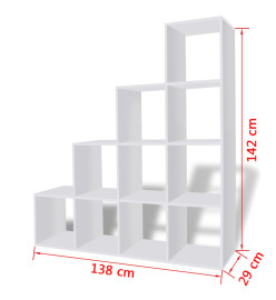 Bibliothèque/étagère 142 cm Blanc