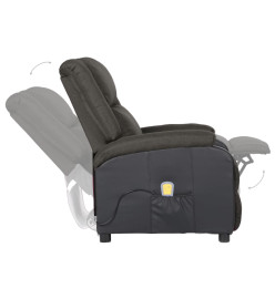 Fauteuil de massage Gris foncé Similicuir et tissu