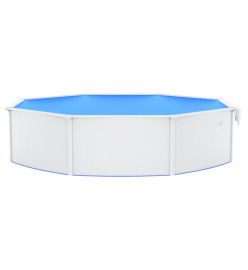 Piscine ronde avec parois en acier 550x120 cm Blanc