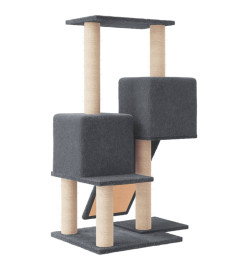 Arbre à chat avec griffoirs en sisal Gris foncé 82 cm