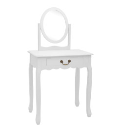 Coiffeuse et tabouret Blanc 65x36x128 cm Bois de paulownia MDF