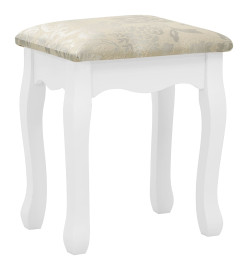 Coiffeuse et tabouret Blanc 65x36x128 cm Bois de paulownia MDF