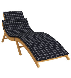 Coussin de chaise longue motif à carreaux noir tissu oxford