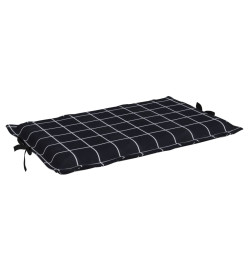 Coussin de chaise longue motif à carreaux noir tissu oxford