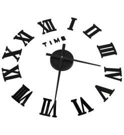 Horloge murale 3D Design moderne Noir 100 cm XXL