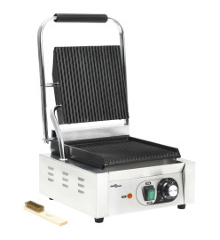 Grill pour panini rainuré Acier inoxydable 1800 W 31x30,5x20 cm