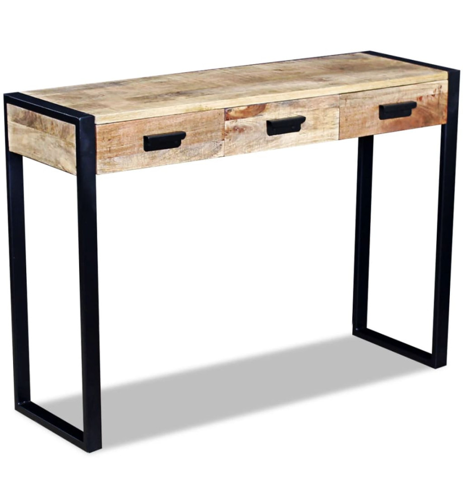 Table console avec 3 tiroirs Bois de manguier 110 x 35 x 78 cm