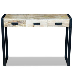 Table console avec 3 tiroirs Bois de manguier 110 x 35 x 78 cm