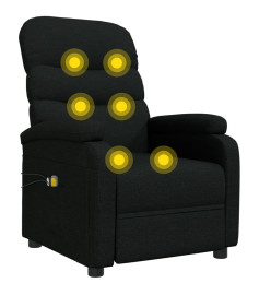 Fauteuil électrique de massage Noir Tissu