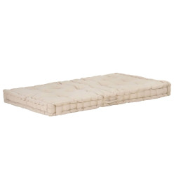 Coussin de plancher de palette Coton 120x80x10 cm Beige