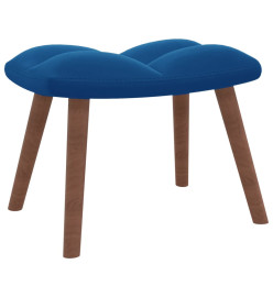 Chaise de relaxation avec repose-pied Bleu Velours