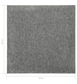 Dalles de tapis de sol 20 pcs 5 m² 50x50 cm Gris