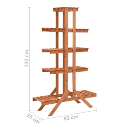 Support pour plantes 83x25x132 cm Bois de sapin massif