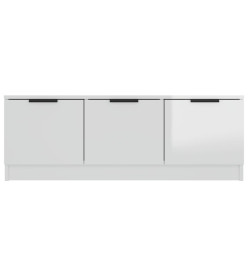 Meuble TV Blanc brillant 102x35x36,5 cm Bois d'ingénierie