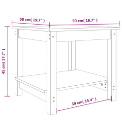 Table basse Noir 50x50x45 cm Bois massif de pin