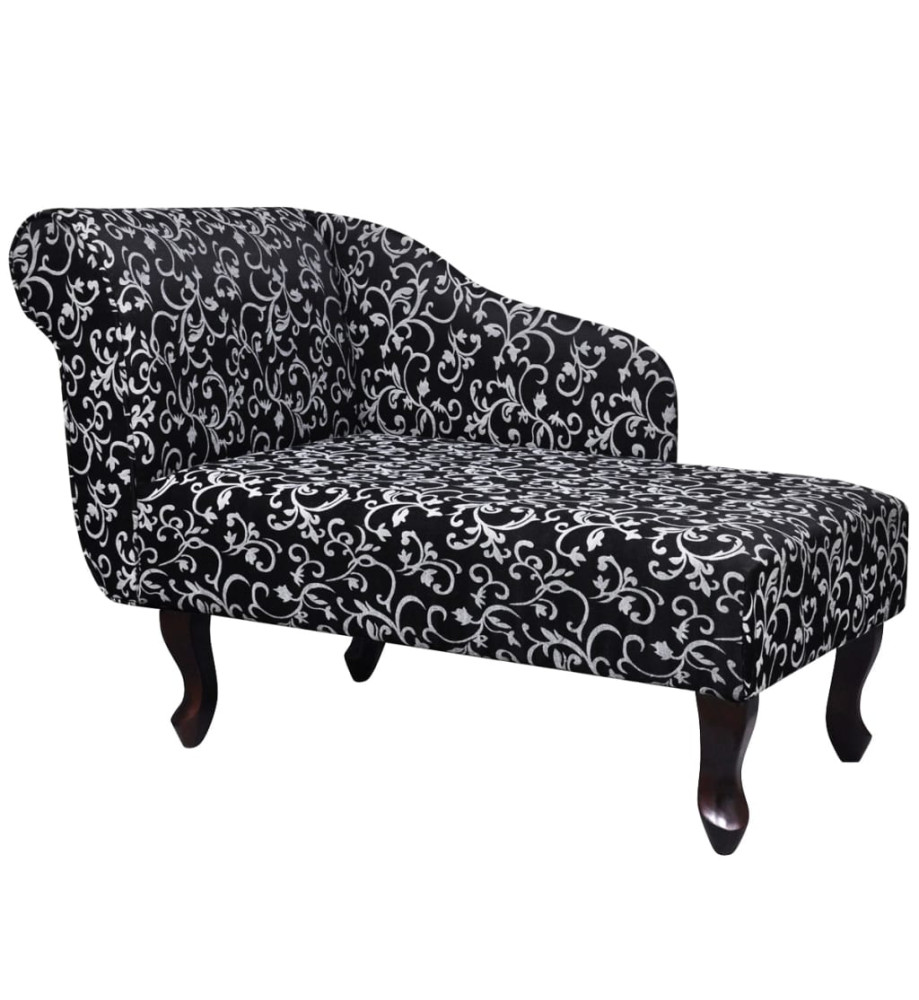 Chaise longue Noir et blanc Tissu