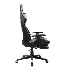 Chaise de jeu avec repose-pied Noir et blanc Cuir artificiel