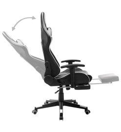 Chaise de jeu avec repose-pied Noir et blanc Cuir artificiel