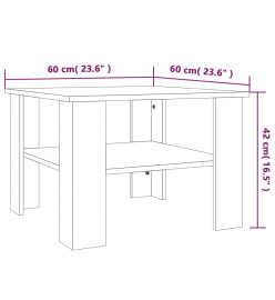 Table basse Chêne fumé 60x60x42 cm Bois d'ingénierie