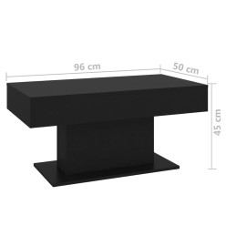 Table basse Noir 96x50x45 cm Aggloméré