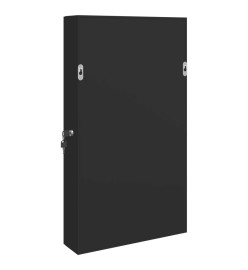 Armoire à bijoux avec miroir murale noir 37,5x10x67 cm