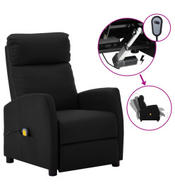 Fauteuil électrique de massage Noir Similicuir