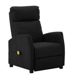 Fauteuil électrique de massage Noir Similicuir