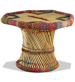 Table basse Bambou avec Détails Chindi Multicolore