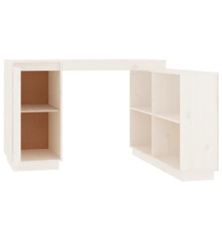 Bureau Blanc 110x50x75 cm Bois massif de pin